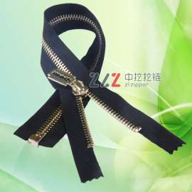 ZLZ拉链 ZL8A型：8#磨光圆角单点双拉金属拉链 专业定制高档金属拉链 铜拉链