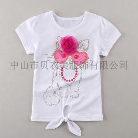 童t恤 纯棉童装 外贸童装批发 女童短袖纯棉t恤衫 欧美童装 儿童短袖t恤