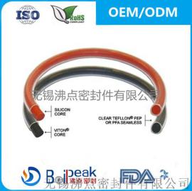 双层四氟包覆O型圈 包覆层PFA 内芯氟橡胶 四氟包氟胶圈 包覆圈