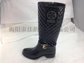 揭阳厂家供应2015新款女士高筒时尚雨鞋