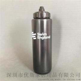 供应大容量带水位线PE运动水壶 气阀挤压式1000ml定制塑料水壶