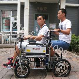 天津悍马电动轮椅老年代步车，双人双座双控制厂家直销折叠