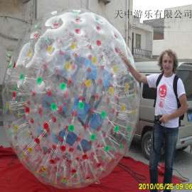 河南天中游乐水上滚筒 透明滚筒 三气室滚筒