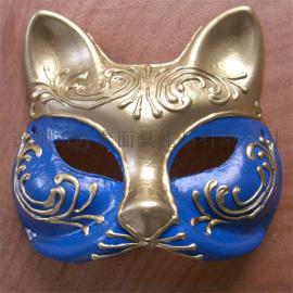 厂家直销纸浆面具万圣节面具批发手绘猫脸面具