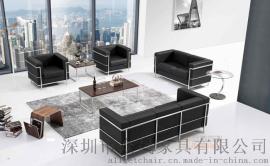 办公沙发LC2 高端真皮沙发定制 办公室接待沙发批发厂家