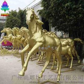 新款12骏马园林景观小品仿铜动物雕塑 景观雕塑设计