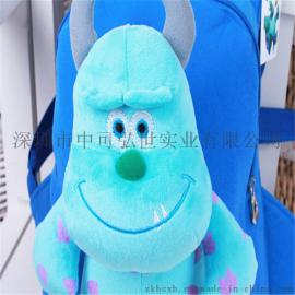 怪兽大学电力公司怪苏利文公仔毛绒书包 儿童公仔双肩背包