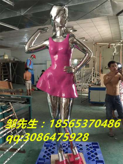 玻璃钢电镀 树脂女性人物雕塑 玻璃钢女性人物电镀摆设